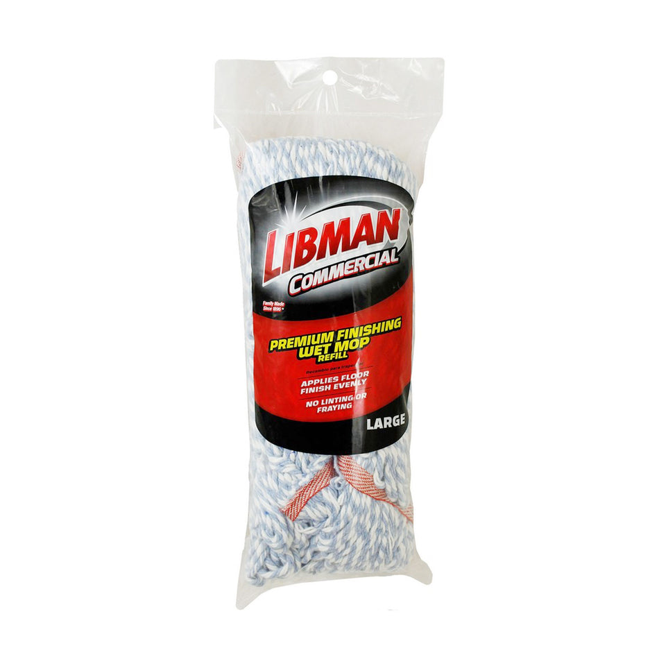 Libman Large Rayon Blend Looped-End Wet Mop Head (Blue/White) - #969