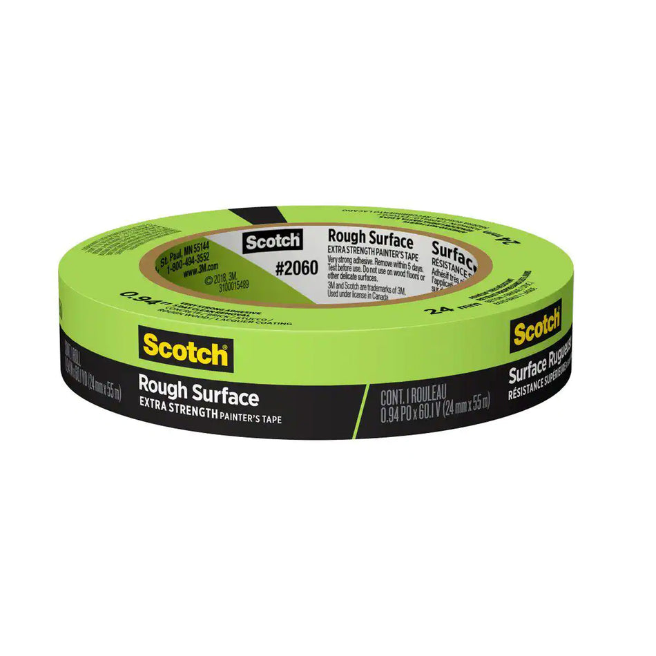 3M Scotch Masking Tape for Rough Surfaces in Green 2060 - 0.94 in. x 60.1 yds
