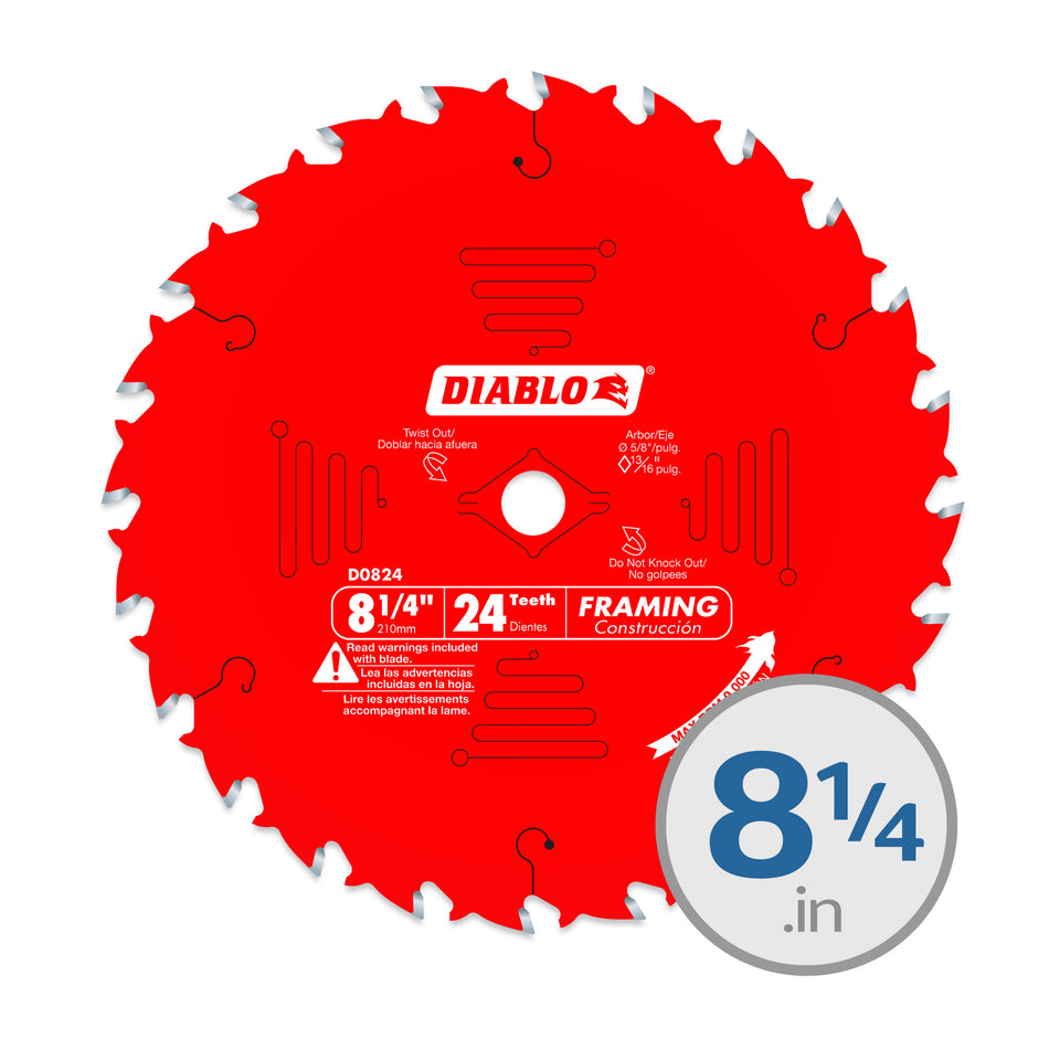 Diablo 8-1/4 in. x 24 Tooth Framing Saw Blade - D0824X