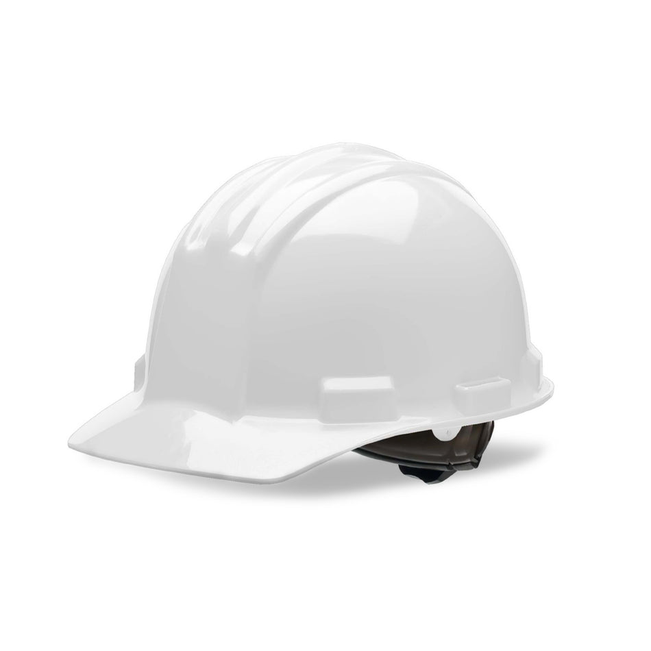 Hard Hat with 4-Point Pin-Lock Suspension – White, One Size Fits All
