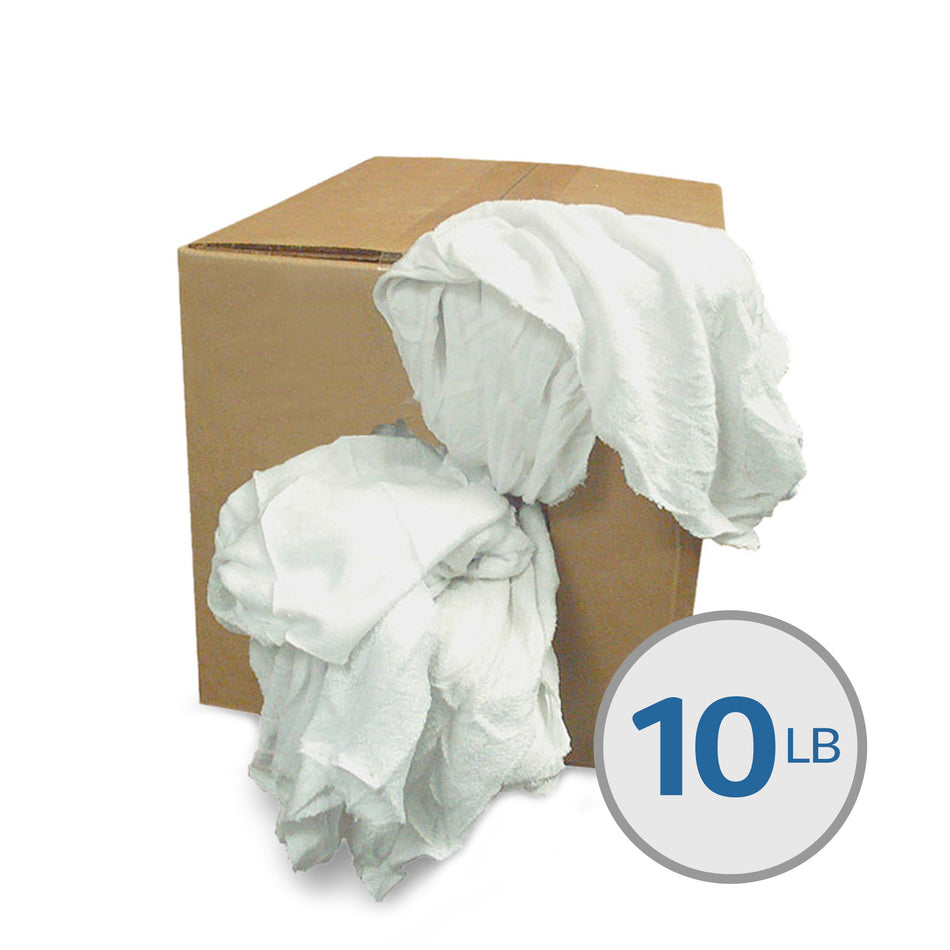 White Cotton Rags - 10 lb. Box