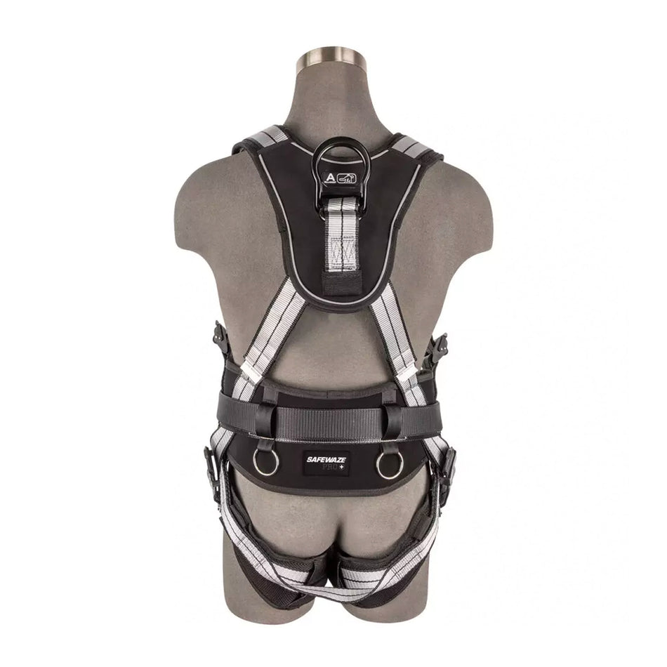 Safewaze PRO+ Slate Construction Harness: Alu 3D, Alu QC Chest, TB Legs - 020-1190