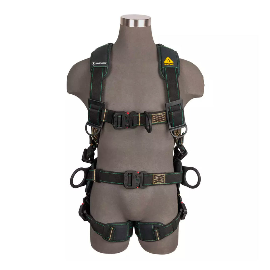 Safewaze Arc Flash Construction Harness: DE 3D, DE QC Chest, DE FD, DE QC Legs - 020-1252