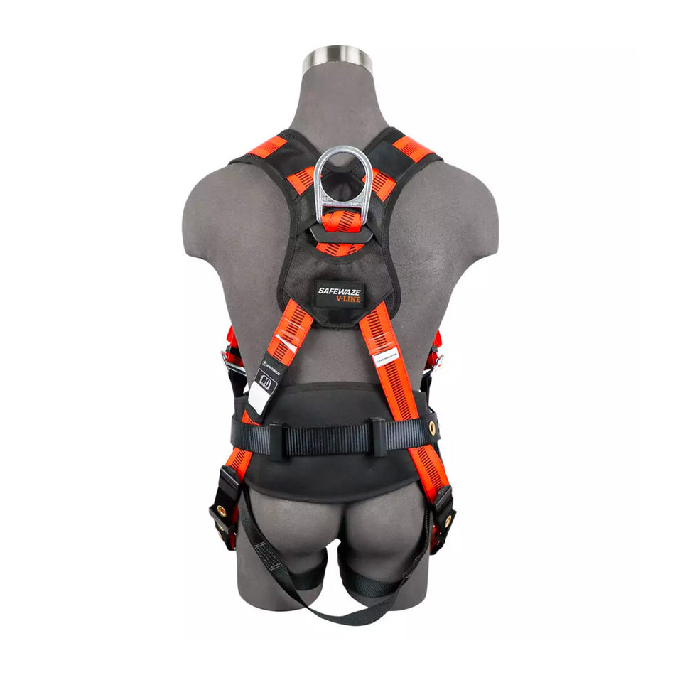 Safewaze V-Line Construction Harness: 3D, QC Chest, TB Legs - 021-1618