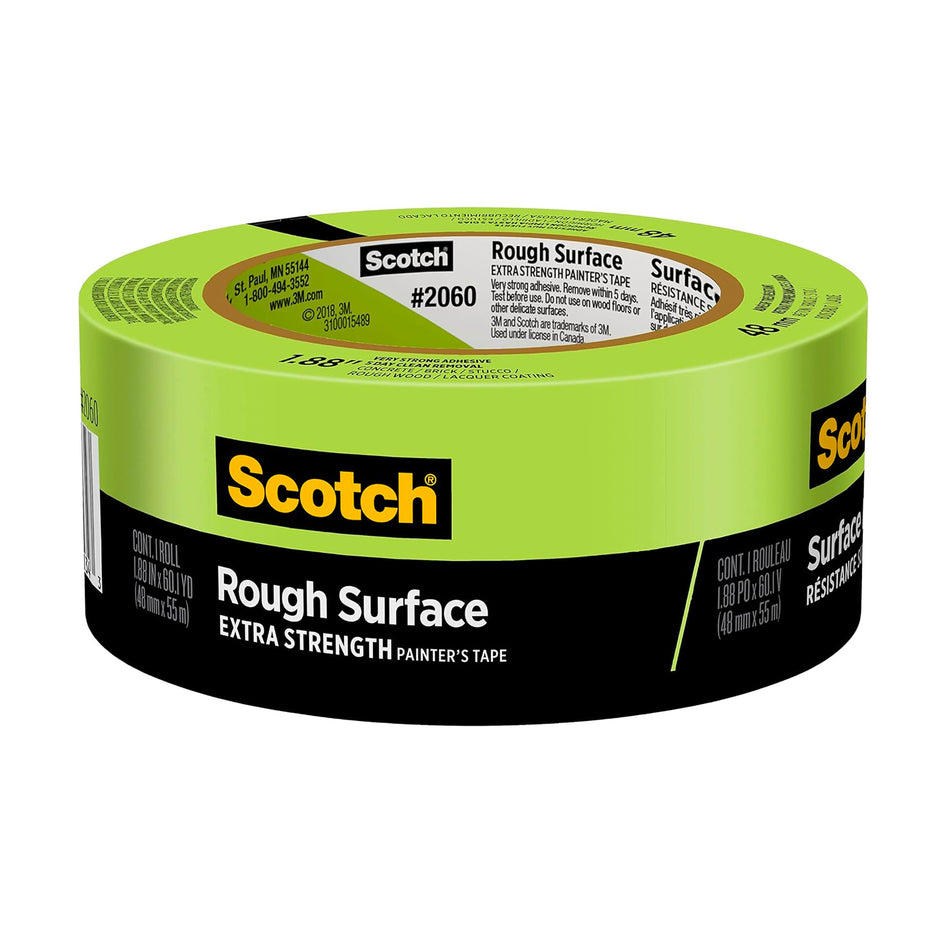 3M Scotch Masking Tape for Rough Surfaces in Green 2060 - 1.88 in. x 60.1 yds