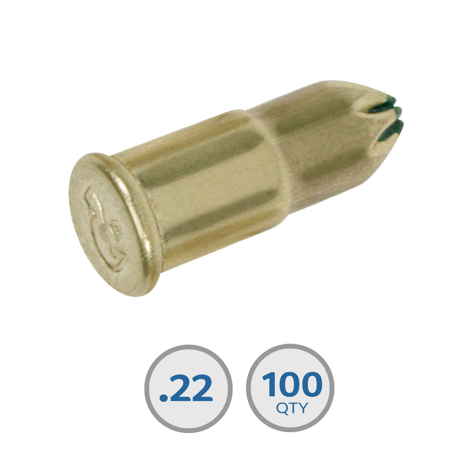 Powers/Dewalt 22 Caliber (Short) Loads - 100 Per Box (Green)  50504-PWR