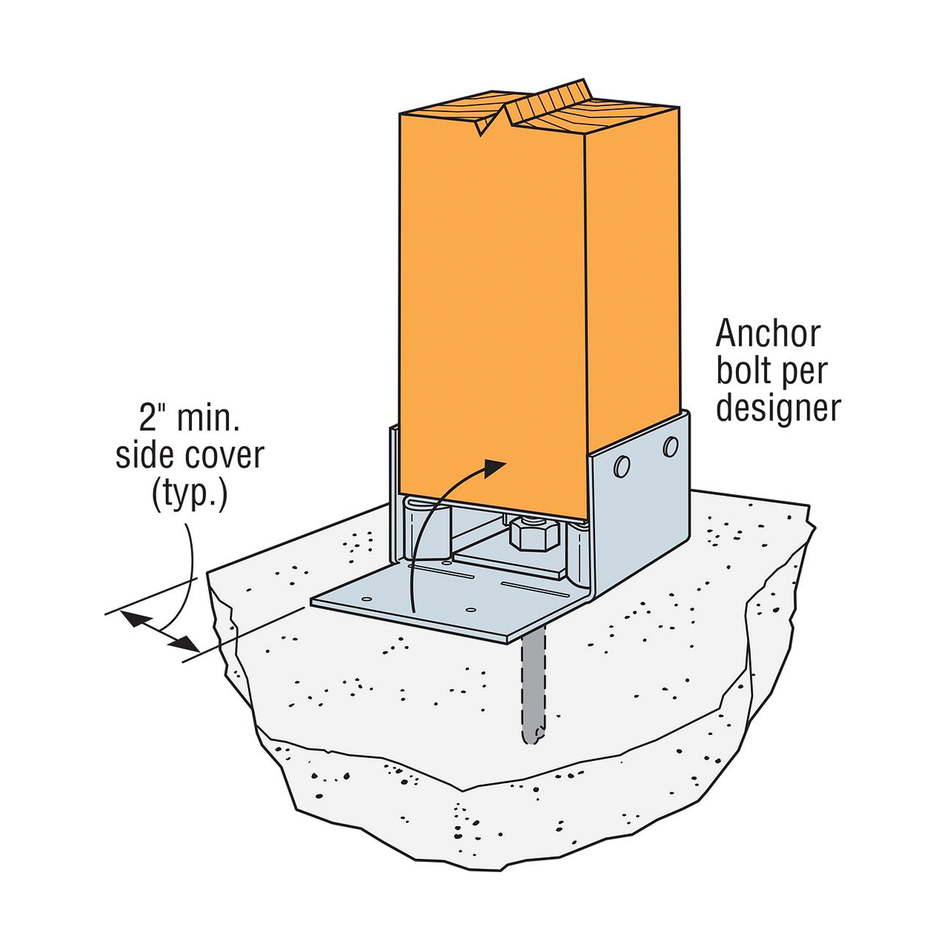 Simpson Strong-Tie ZMax 3 in. H X 5.5 in. W 12 Ga. Galvanized Steel Post Base - ABW66Z