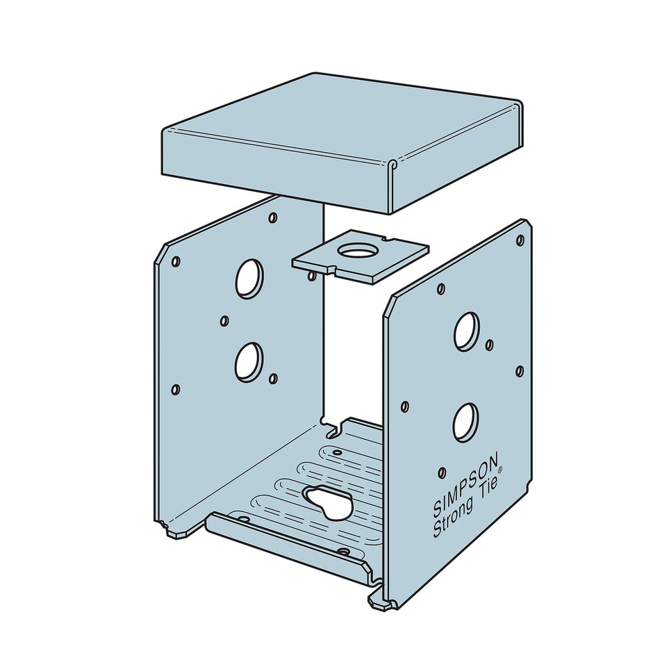 Simpson Strong-Tie ZMax 3.13 in. H X 5.5 in. W 12 Ga. Galvanized Steel Post Base - ABU66Z