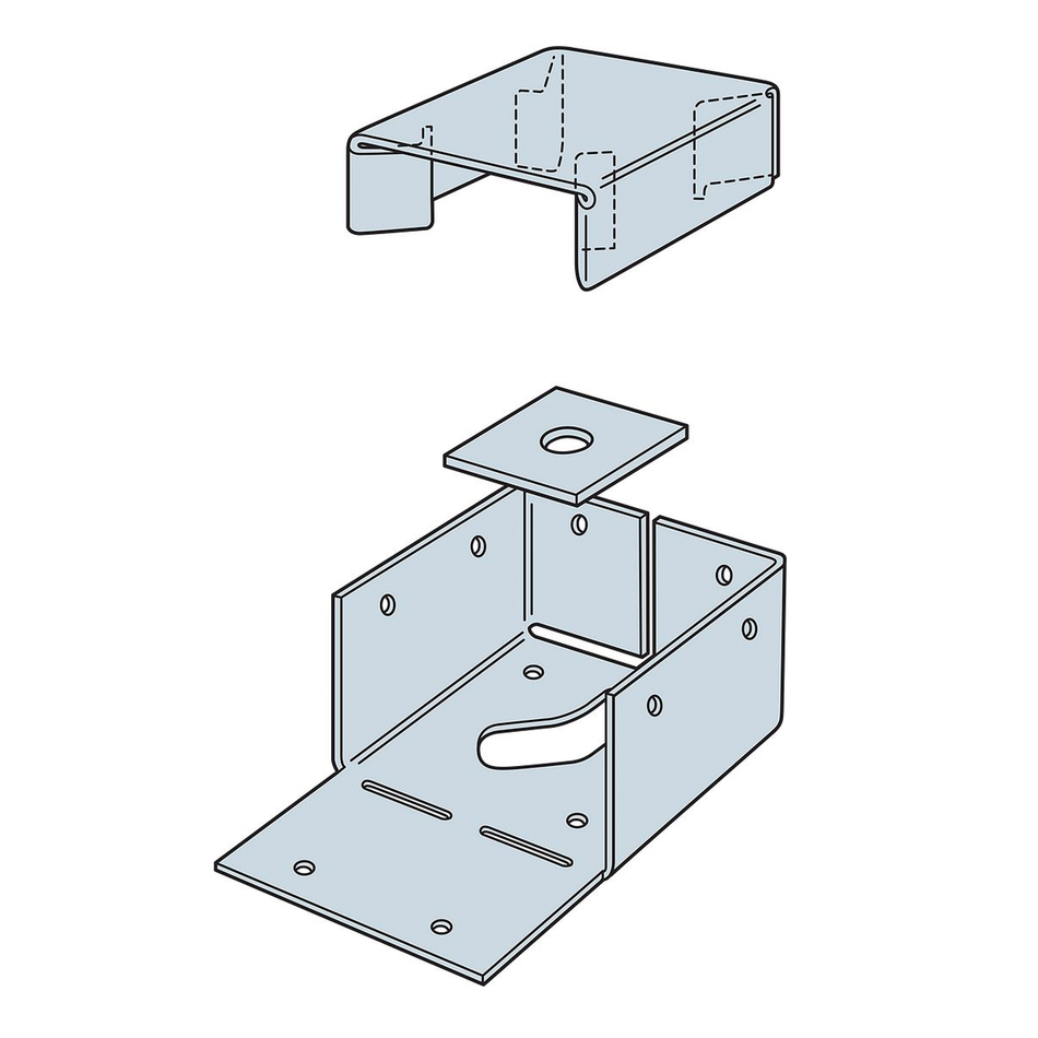 Simpson Strong-Tie ZMax 2.25 in. H X 3.56 in. W 16 Ga. Galvanized Steel Post Base - ABW44Z