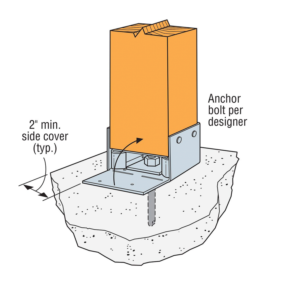 Simpson Strong-Tie ZMax 4 in. H X 6 in. W 12 Ga. Galvanized Steel Post Base - ABW46Z