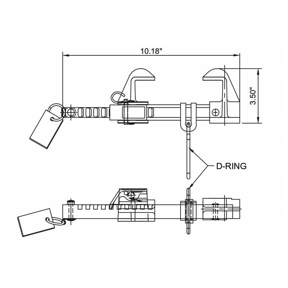 Palmer Safety Flange Adjustable (3 in.– 6 in.) Beam Anchor - A3145001