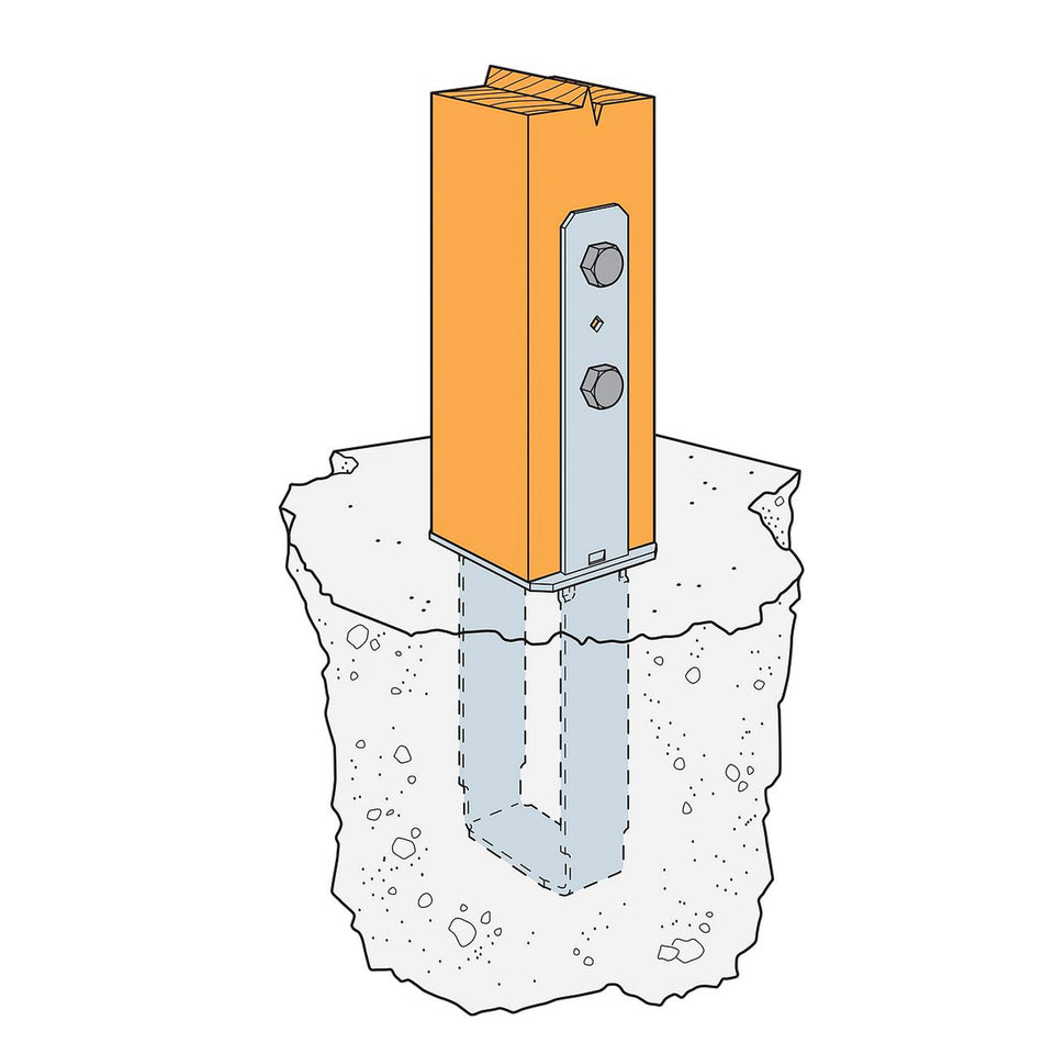 Simpson Strong-Tie 16.69 in. H X 3.94 in. W 7 Ga. Galvanized Steel Column Base - CB44