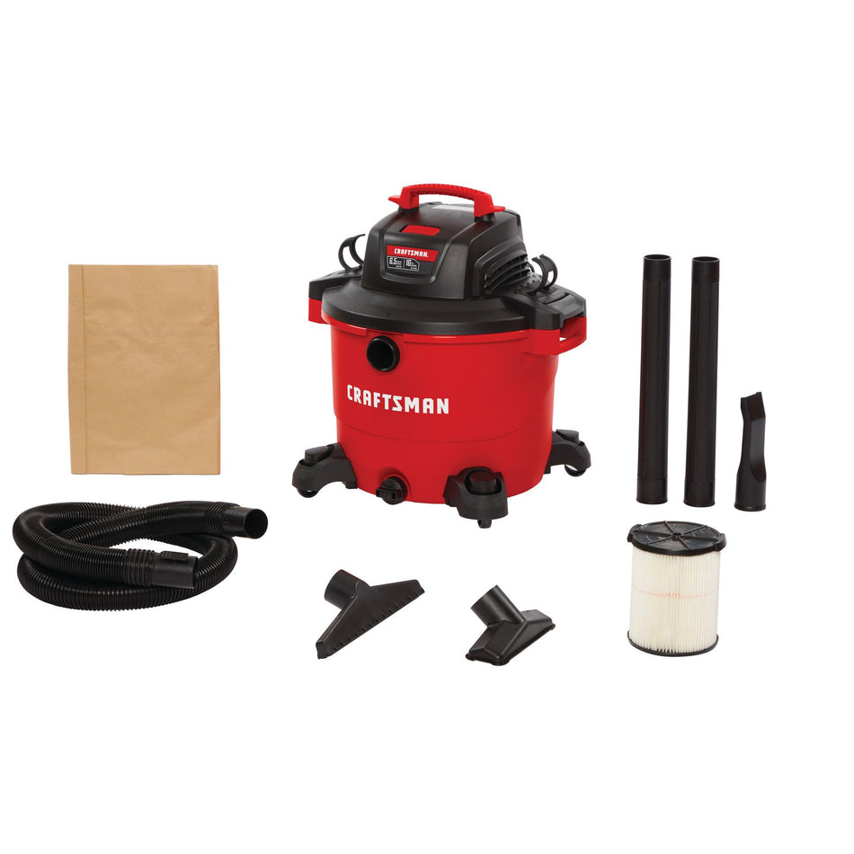 Craftsman 16 Gal. 6.5 Peak Hp Heavy-Duty Wet/Dry Vacuum With Attachments - CMXEVBE17595
