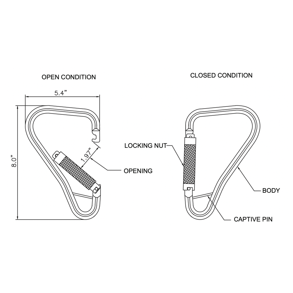 Palmer Safety Hook 1.97 in. Carabiner - C134