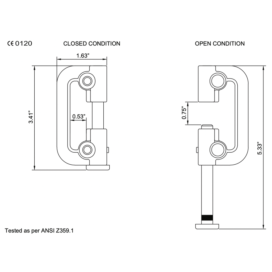 Palmer Safety Hook Twin Srd Steel Connector - SRL170