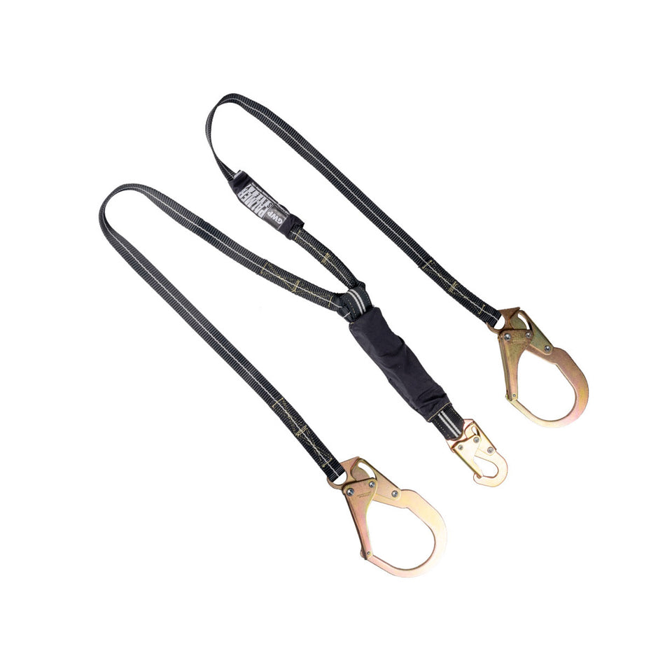 Palmer Safety Lanyard 6 Ft. Fr, 6 Ft. Free Fall. Shock Absorber, Rebar Hooks, Double Leg - L616222