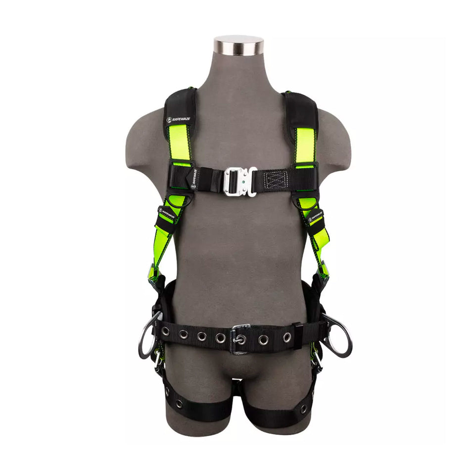 Safewaze PRO Construction Harness: 3D, QC Chest, TB Legs - FS170-QC-M