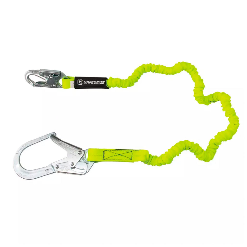 Safewaze PRO 6 ft. Stretch Internal Energy Absorbing Lanyard: Rebar Hook - FS595