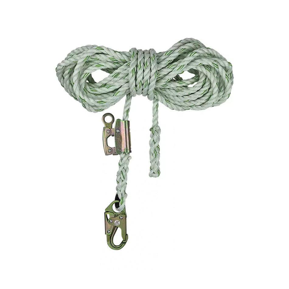 Safewaze PRO 50' Vertical Lifeline Assembly: Snap Hook, Rope Grab - FS700-50GA