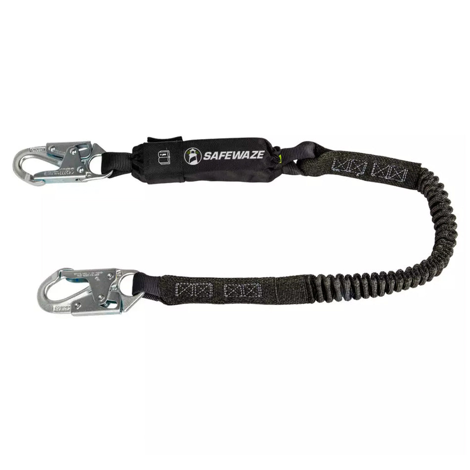 Safewaze PRO 6 ft. Stretch Energy Absorbing Lanyard: 12' FF, Snap Hook - FS88760-FF