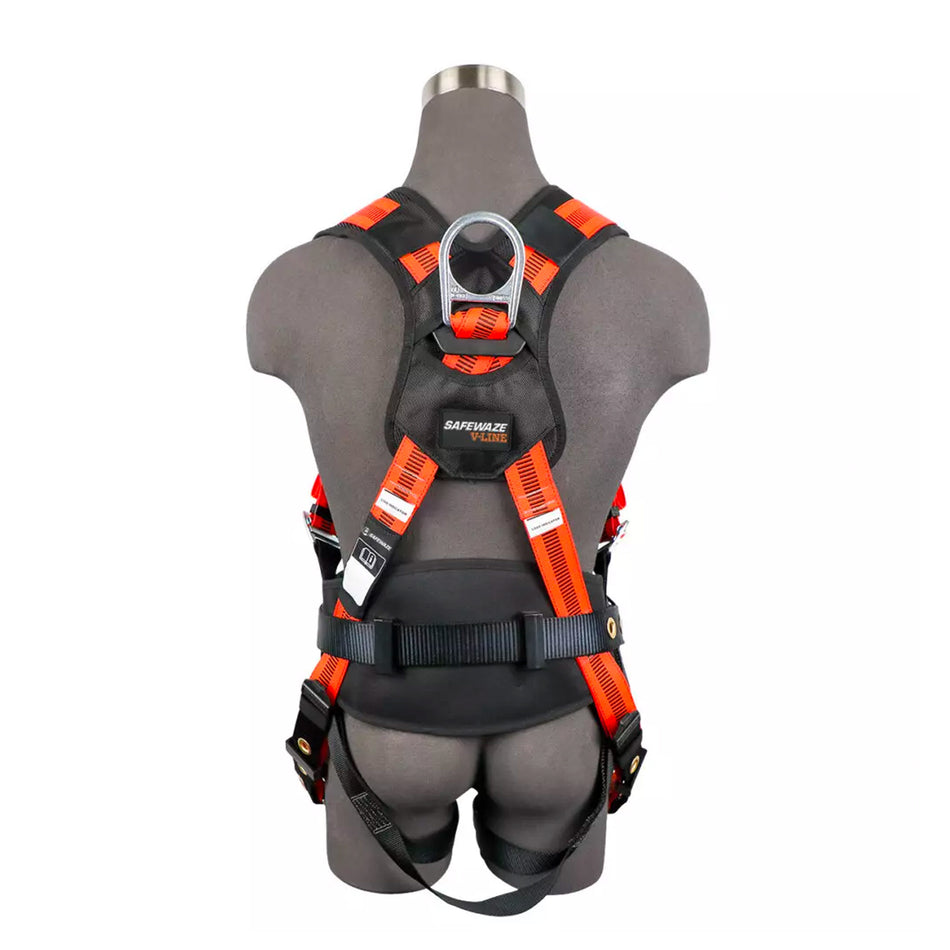 Safewaze V-Line Construction Harness: 3D, MB Chest, TB Legs - FS99160-E-M
