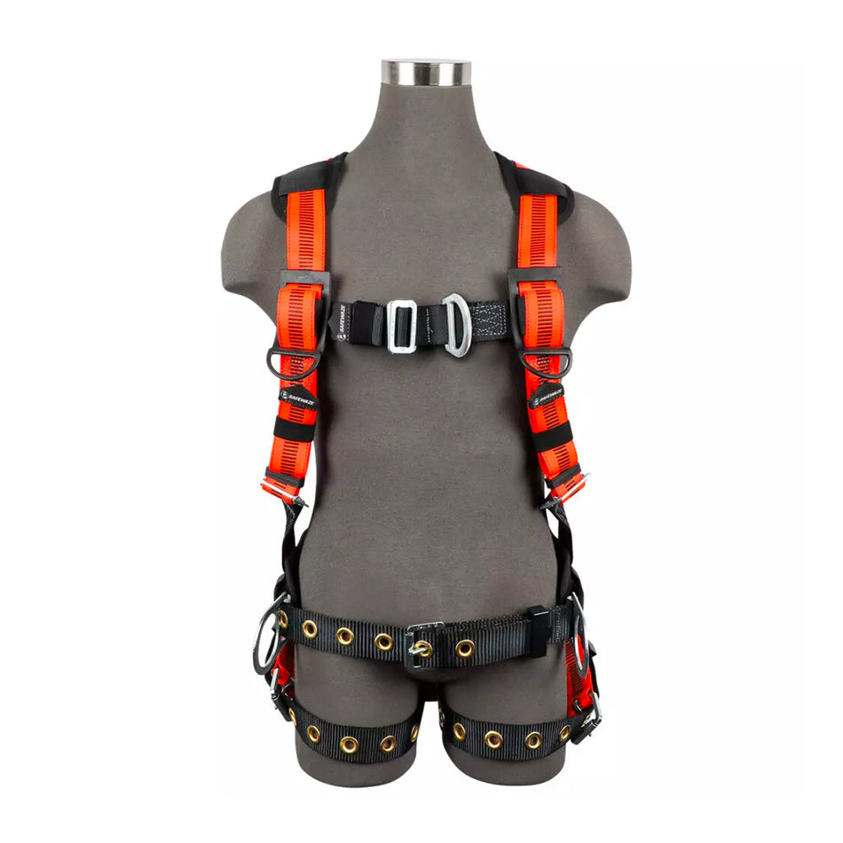 Safewaze V-Line Construction Harness: 3D, MB Chest, FD, TB Legs - FS99160-EFD-M