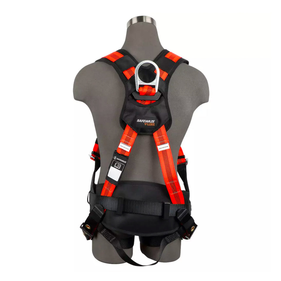 Safewaze V-Line Construction Harness: 3D, MB Chest, FD, TB Legs - FS99160-EFD-M