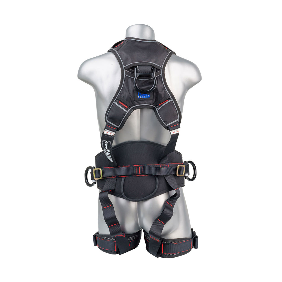Palmer Safety 5 Point Harness, QCB, Padded Back & Leg, Side D-Rings, Positioning Belt, Dual Front D Rings. - H22312162