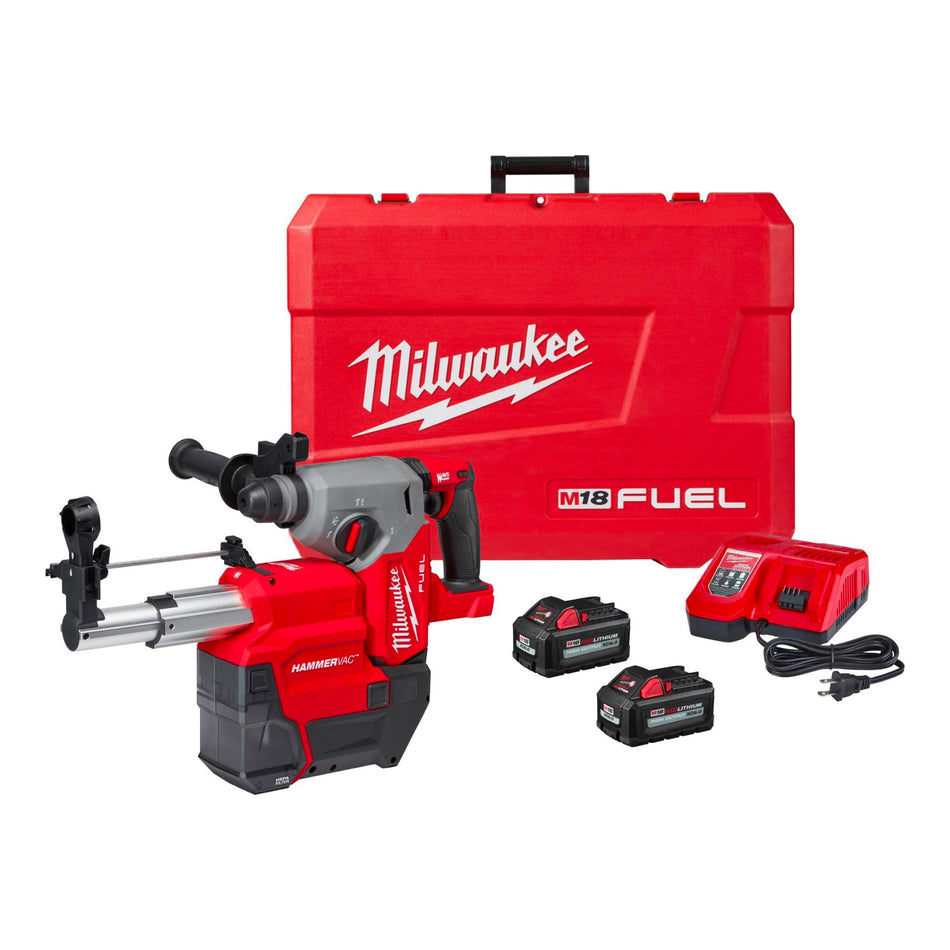 Milwaukee M18 FUEL 1 in. SDS Plus Rotary Hammer w/ Dust Extractor Kit - 2912-22DE