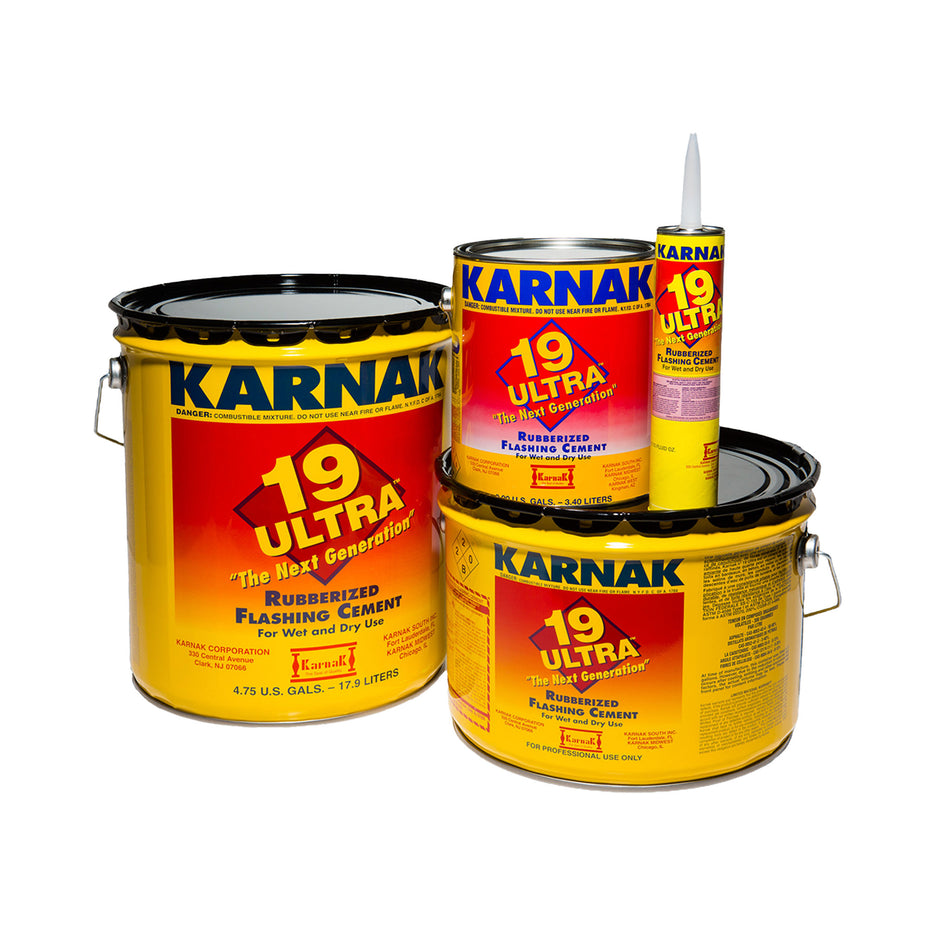 Karnak 19 Ultra Rubberized Flashing Cement Wet/Dry - Emergency Repair (Various Sizes)