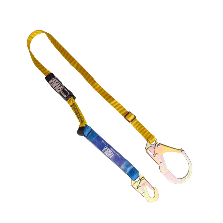 Palmer Safety Adjustable Lanyard 4 – 6 Ft. Blue Shock Absorber, Rebar Hook - L212111