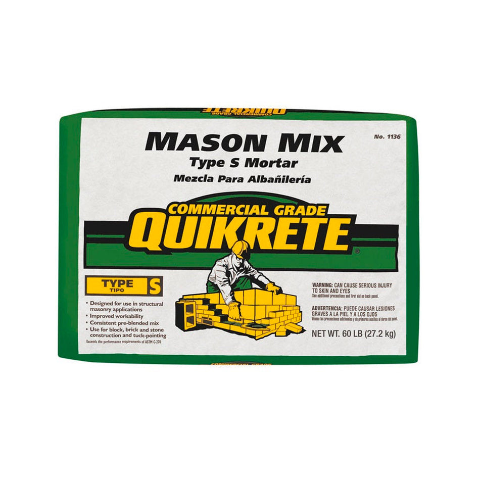 Quikrete Commercial Grade Type S Mason Mix - 60 lb Bag - 1136