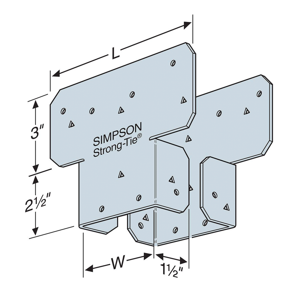 Simpson Strong-Tie ZMax 6.5 in. H X 5.5 in. W 18 Ga. Steel End Post Cap - AC4Z