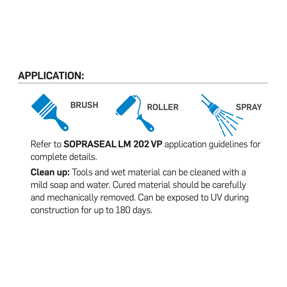 SOPRASEAL LM 202 VP One-Component Spray Applied Vapor-Permeable Air Barrier Membrane - A501