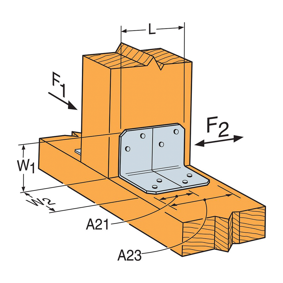 Simpson Strong-Tie 2 in. W X 2.8 in. L Galvanized Steel Angle - A23