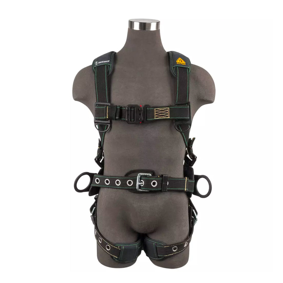 Safewaze Arc Flash Construction Harness: DE 3D, DE QC Chest, TB Legs 020-1260