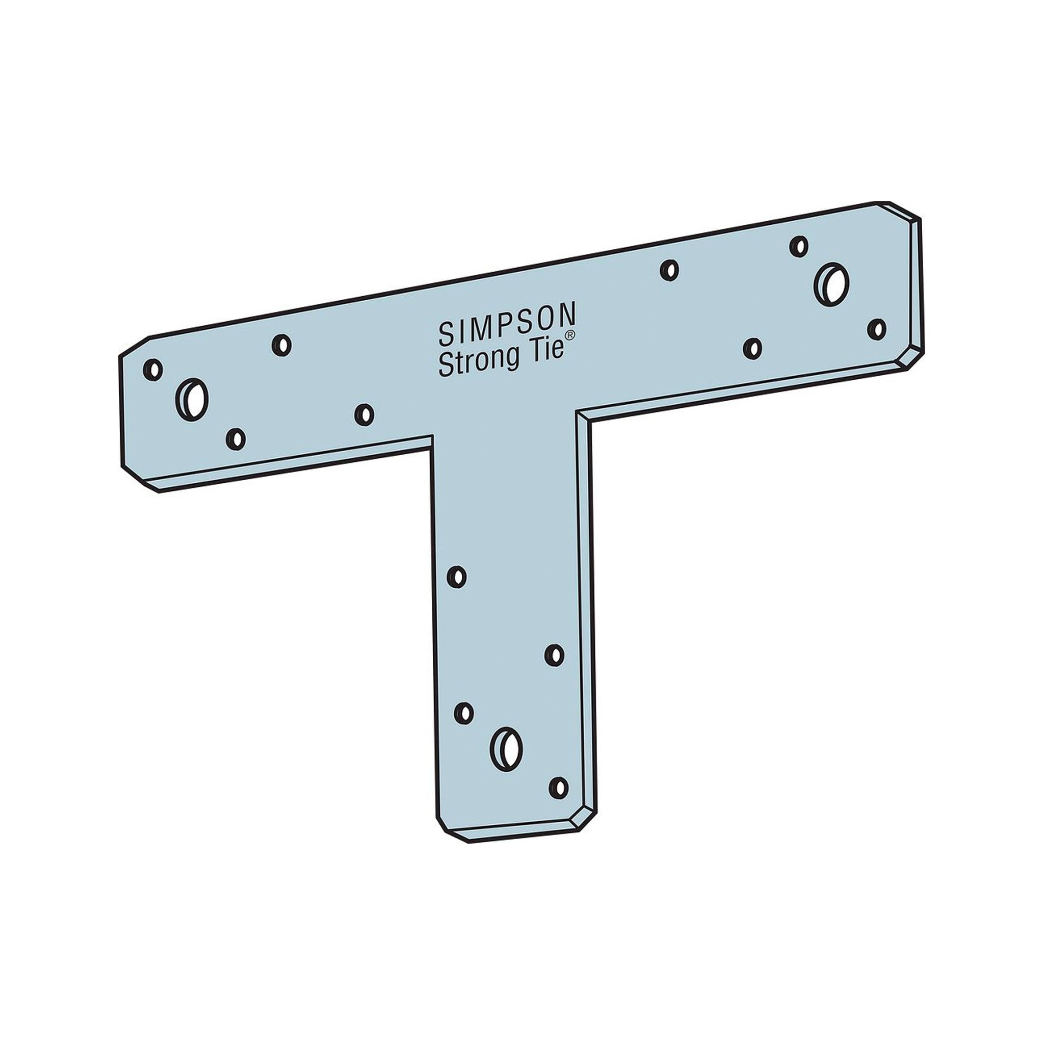 Simpson StrongTie 8 in. h X 12 in. w 14 Ga. Galvanized Steel T Strap