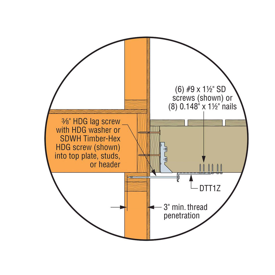 Simpson Strong-Tie ZMax 7.125 in. H X 1.5 in. W 14 Ga. Galvanized Steel Deck Tension Tie - DTT1Z