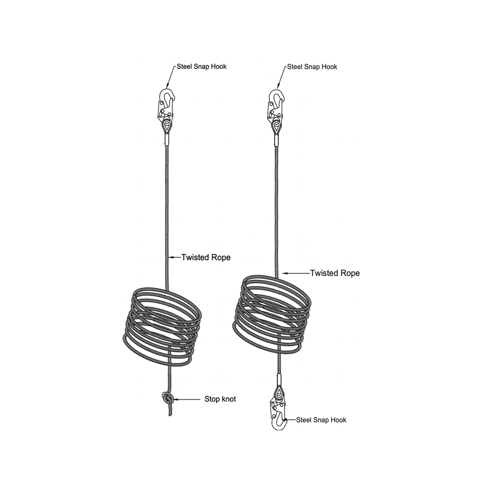 Palmer Safety Vertical Rope Lifeline (50’, 100’ or 150’)