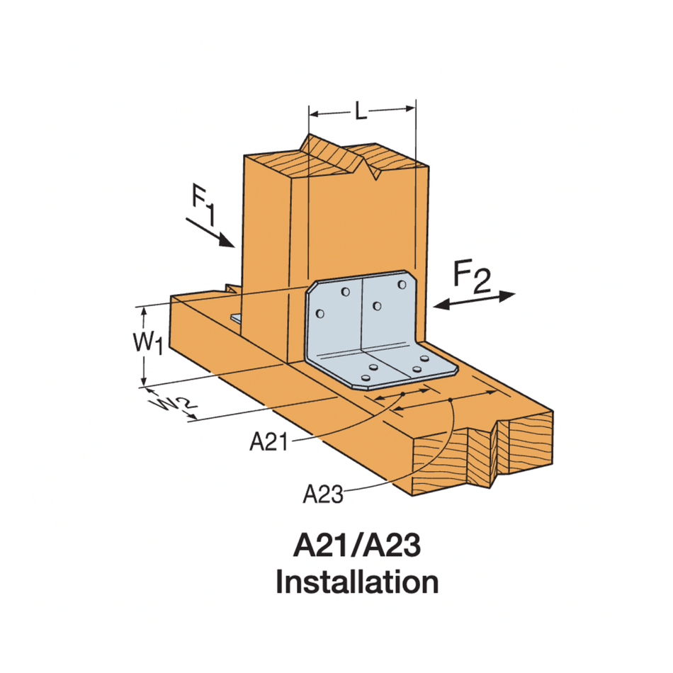 Simpson Strong-Tie 2 in. W X 1.4 in. L Galvanized Steel Angle - A21