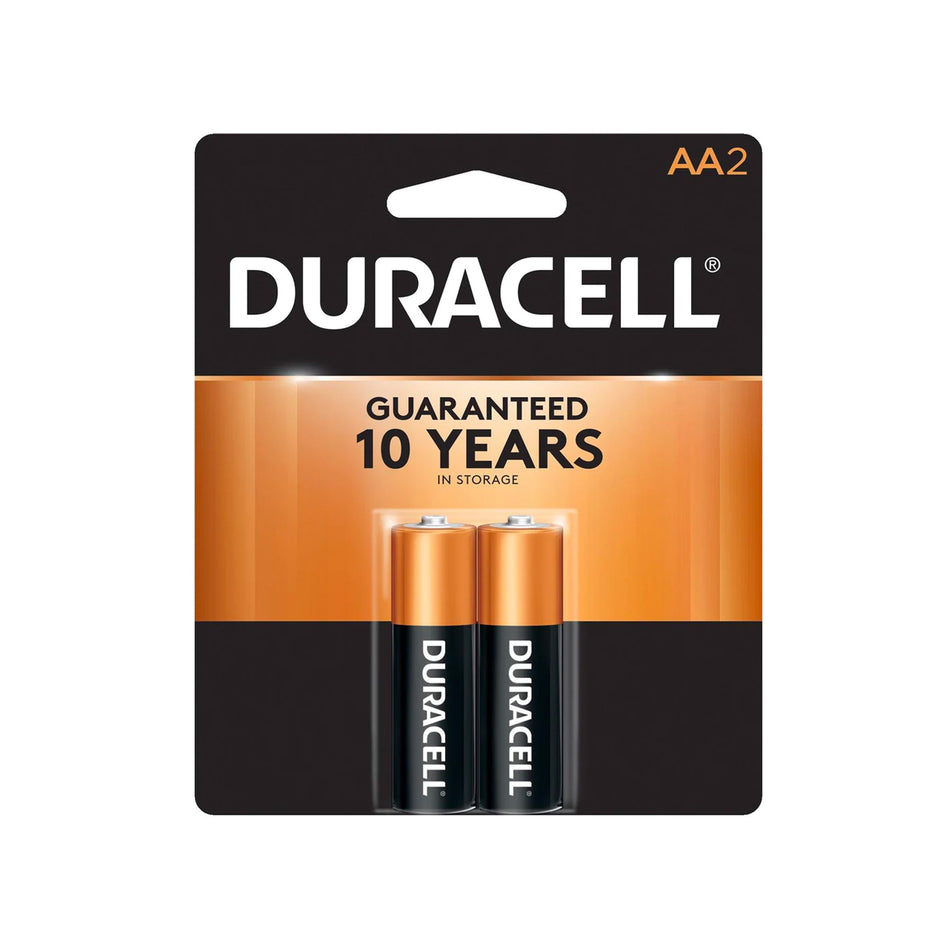 Duracell - 2 Coppertop AA Long-lasting Batteries - AA2
