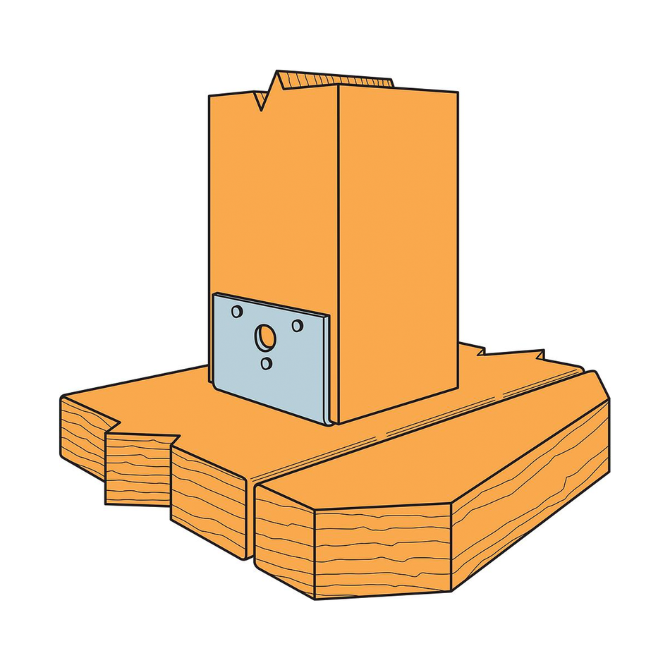 Simpson Strong-Tie ZMax 3.25 in. H X 3.56 in. W 18 Ga. Steel Post Base - BC40Z