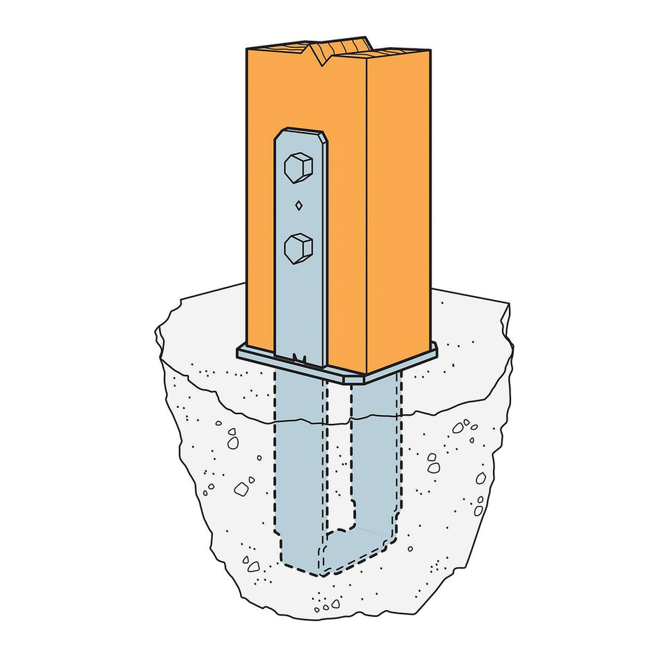 Simpson Strong-Tie 16.69 in. H X 3.94 in. W 7 Ga. Galvanized Steel Column Base - CB46