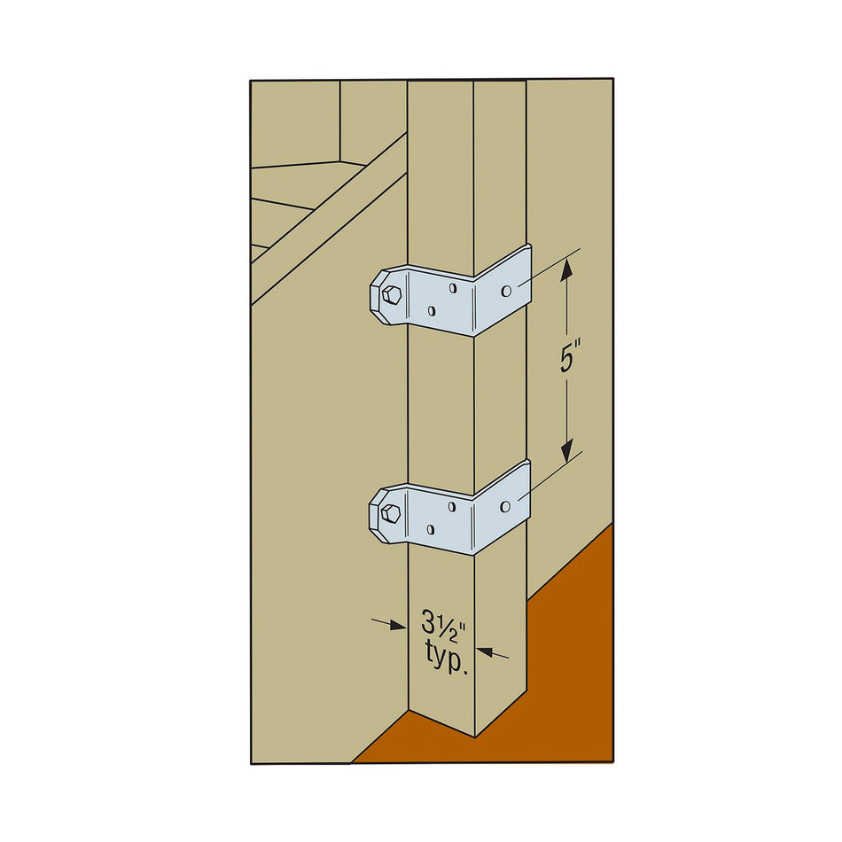 Simpson Strong-Tie ZMax 6.31 in. H X 1.5 in. W 14 Ga. Steel Deck Post Tie - DPT7Z