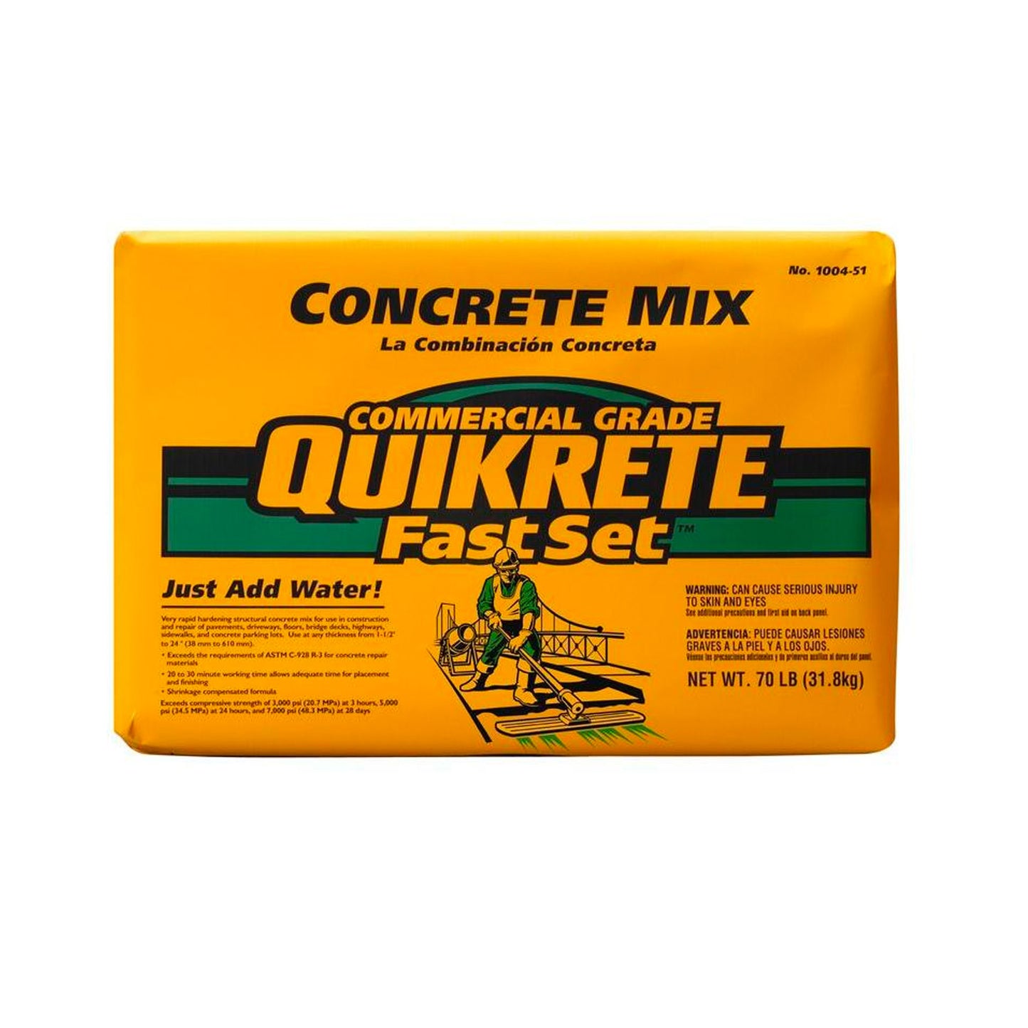 Quikrete FastSet Concrete Mix 70 lb Bag 1004 GCNYC