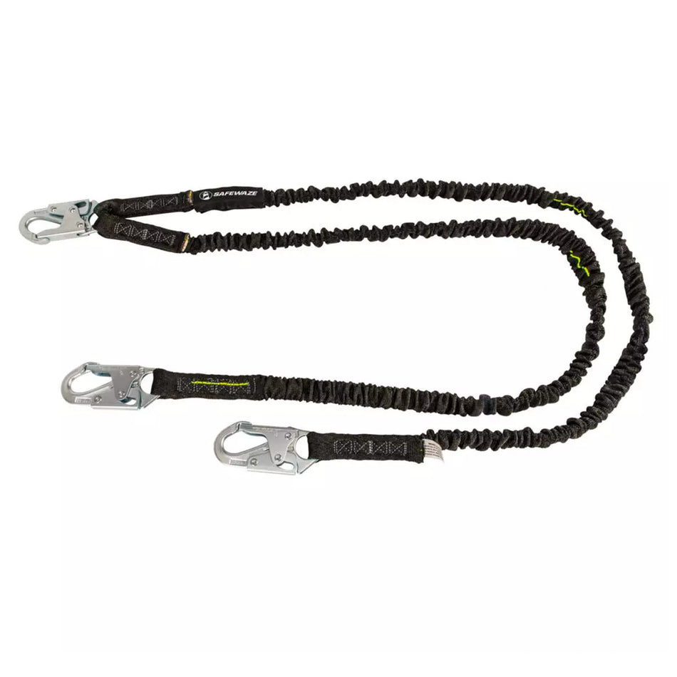 Safewaze PRO 6 ft. Internal Energy Absorbing Lanyard: Dual Leg, Snap Hooks - FS581