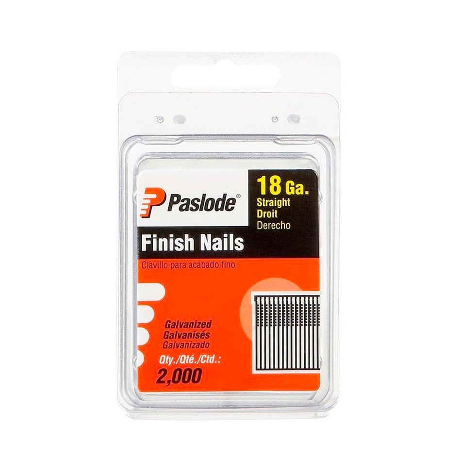 Paslode 1-1/4 in. 18 Gauge Straight Galvanized Finish Nails - 2000 qty - 650213