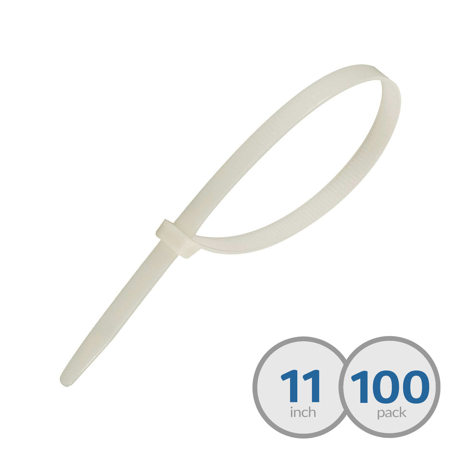 Heavy Duty 11 in. Natural Cable Ties - 100 Pack