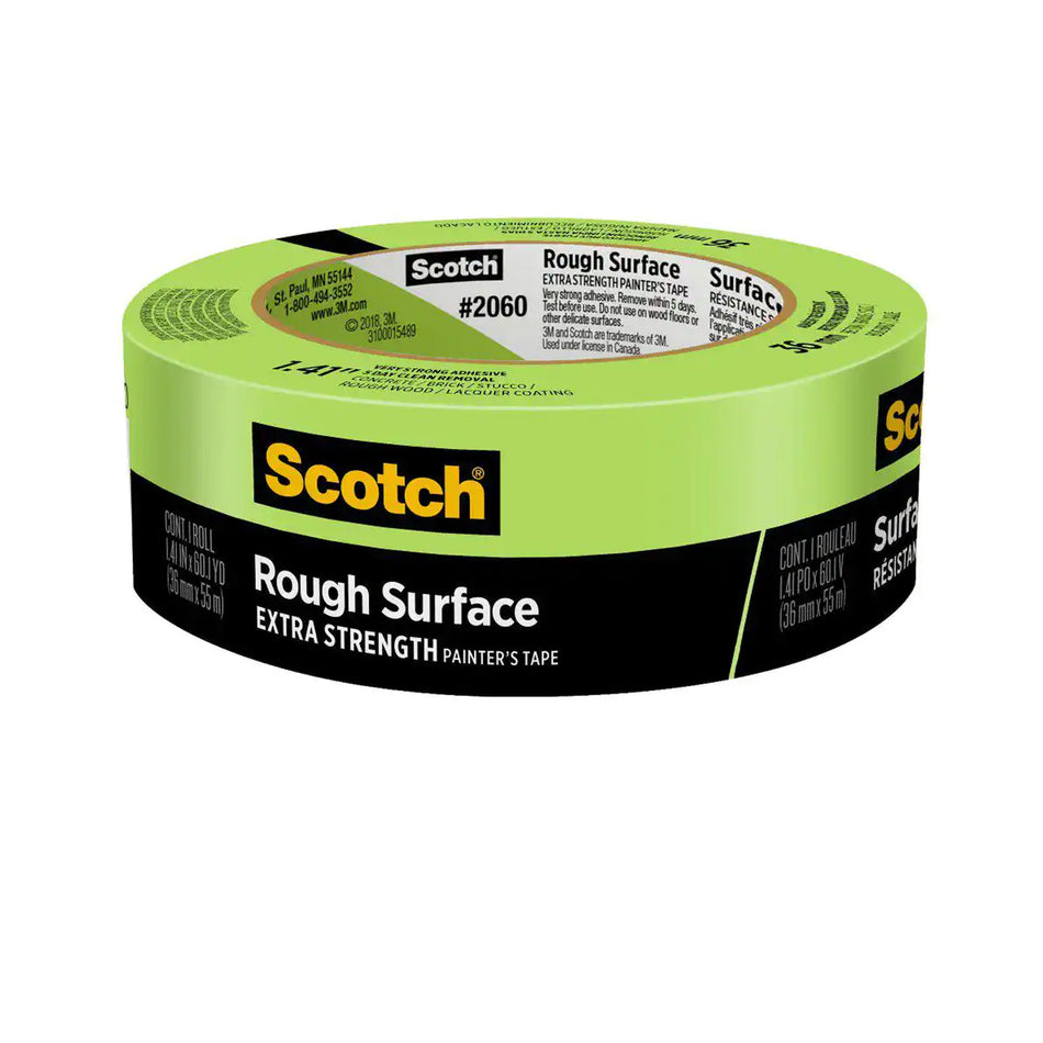 3M Scotch Masking Tape for Rough Surfaces in Green 2060 - 1.41 in. x 60 yds
