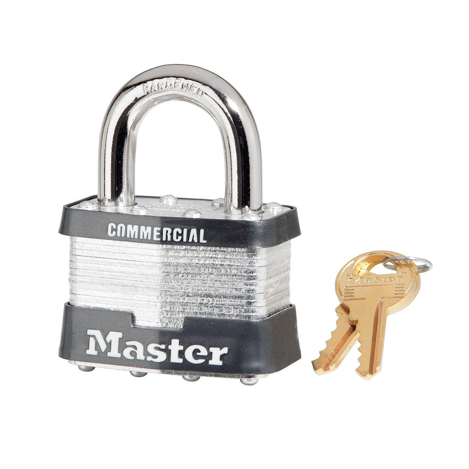 Master Lock Laminated Steel Pin Tumbler Padlock, 2 in. Wide, Keyed Alike - 5KA